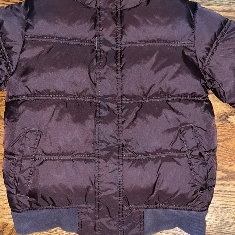 GYMBOREE ALPINE PATROL BROWN HOODED PUFFER JACKET boys size Small (5-6)
